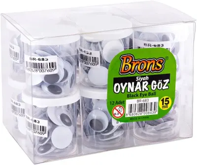 BRONS OYNAR GÖZ SİYAH-BEYAZ 15 MM BR-683 (Best)