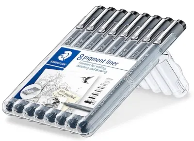 STAEDTLER PIGMENT LINER SİYAH 8 Lİ SİYAH 308 SB8