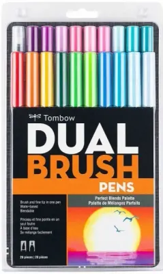 TOMBOW AB-T DUAL BRUSH PEN GRAFİK KALEMİ SETİ 20 RENK PERFECT BLENDS (193) T-AB-T-20CPE