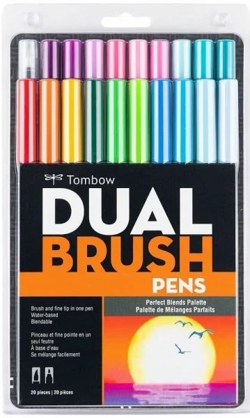 TOMBOW AB-T DUAL BRUSH PEN GRAFİK KALEMİ SETİ 20 RENK PERFECT BLENDS (193) T-AB-T-20CPE