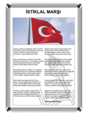 AKYAZI EĞİTİM İSTİKLAL MARŞI METAL ÇERÇEVE 35X50