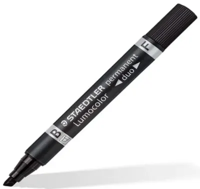STAEDTLER PERMANENT MARKÖR LUMOCOLOR ÇİFT TARAFLI KESİK UÇ SİYAH 348 B-9