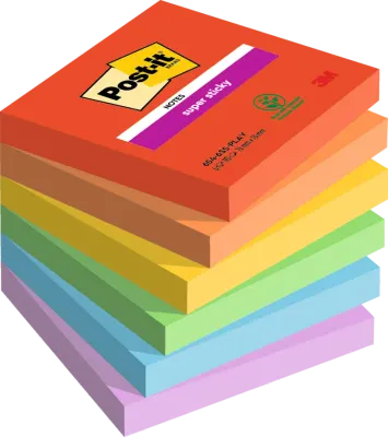 POST-IT YAPIŞKANLI NOT KAĞIDI SS PLAYFUL 76x76 90 YP 6 LI PAKET 654-6SS-PLAY 550600511800