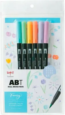 TOMBOW AB-T DUAL BRUSH PEN GRAFİK KALEMİ SETİ 6 RENK FANCY T-AB-T6CFN