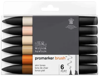 W&N PROMARKER BRUSH KALEM SET 6 RENK SKIN TONES (TEN RENKLERİ) WN-0290127