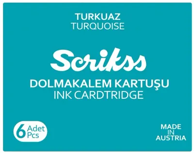 SCRIKSS DOLMA KALEM KARTUŞU 6 LI PAKET TURKUAZ