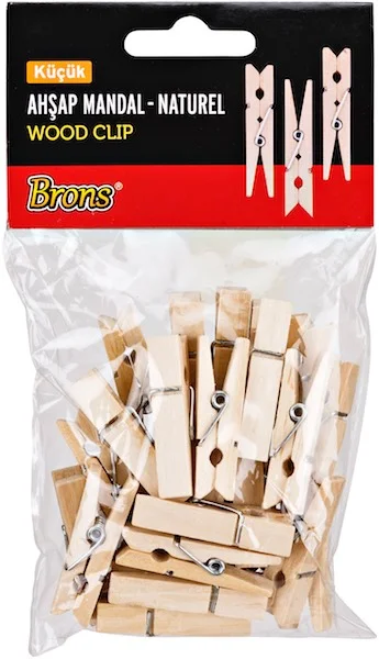BRONS AHŞAP MANDAL NATÜREL KÜÇÜK BR-906 (Best)