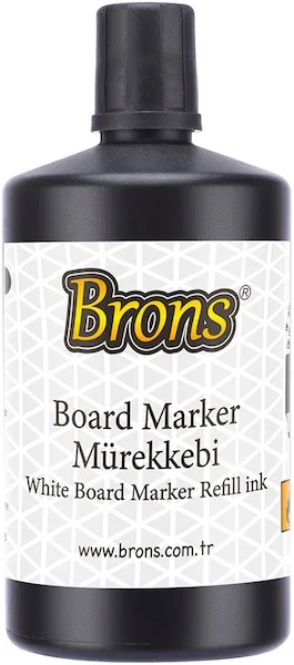 BRONS BEYAZ TAHTA KALEMİ  MÜREKKEBİ 250 CC SİYAH BR-9150
