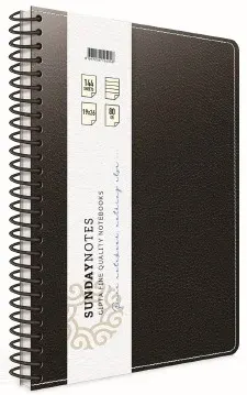 GIPTA DEFTER SUNDAY NOTES A4 SPİRALLİ DERİ KAPAKLI 140 YP. KARELİ 5045
