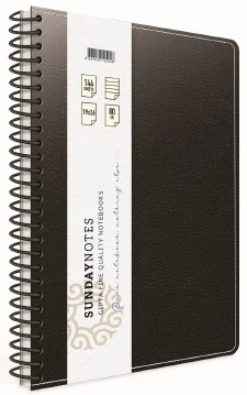 GIPTA DEFTER SUNDAY NOTES A4 SPİRALLİ DERİ KAPAKLI 140 YP. KARELİ 5045