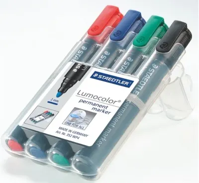 STAEDTLER PERMANENT MARKÖR LUMOCOLOR YUVARLAK UÇ KARIŞIK RENK 4 LÜ 352 WP4