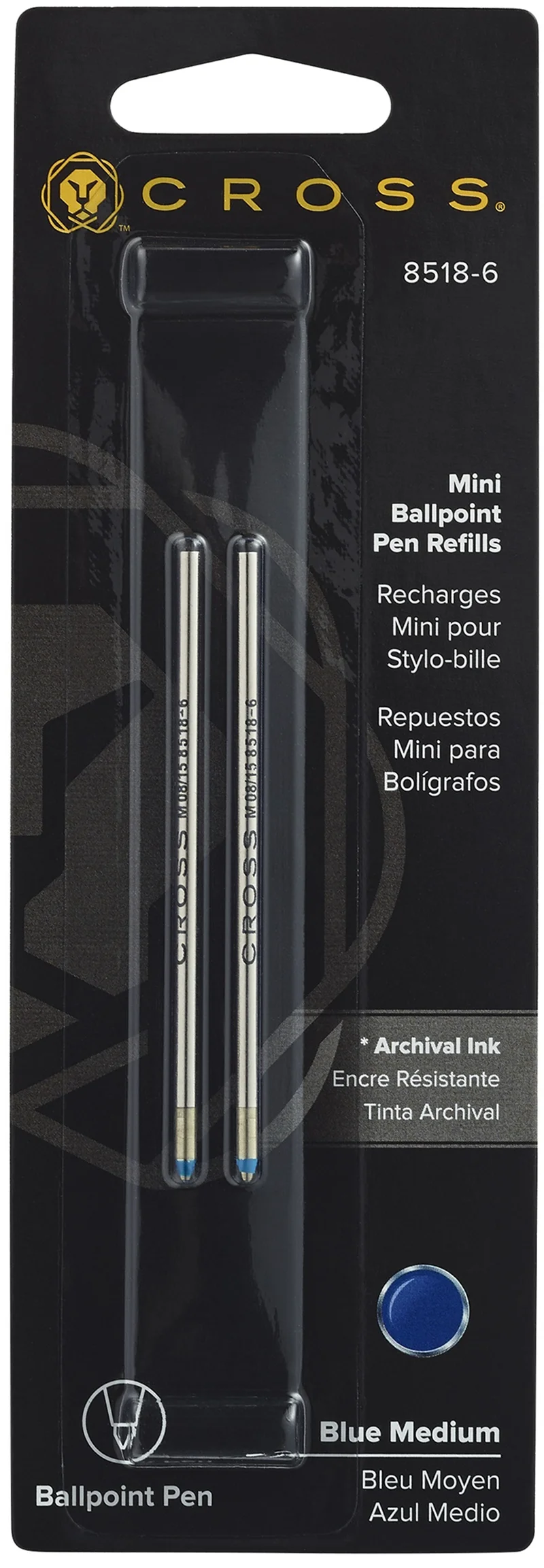 CROSS ROLLER KALEM REFİLİ TECH3 MEDIUM 6 LI PAKET MAVİ 8518-6