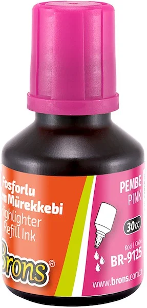 BRONS FOSFORLU KALEM MÜREKKEBİ PEMBE 30 CC BR-9125