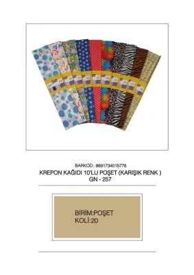 GİNZA KREPON KAĞIDI 50x2 KARIŞIK 10 LU GN-228 (Best)