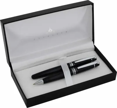 STEELPEN DOLMA KALEM+TÜKENMEZ KALEM SET PLANET SERİSİ SİYAH 0021