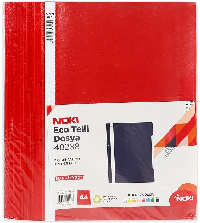 HB NOKİ TELLİ DOSYA ECO 4828 KIRMIZI 50 Lİ