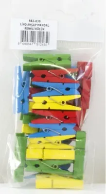 LİNO AHŞAP MANDAL RENKLİ KÜÇÜK RBZ-039 (Best)
