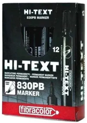 HB HI-TEXT PERMANENT MARKER YUVARLAK UÇ SİYAH 830PB 12 Lİ