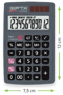 GIPTA HESAP MAKİNESİ 12 HANE CEP TİPİ F3011