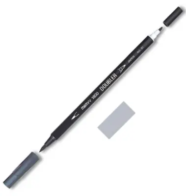 MARVY FIRÇA KALEM BRUSH PEN ÇİFT UÇLU 1800-021 DARK GREY
