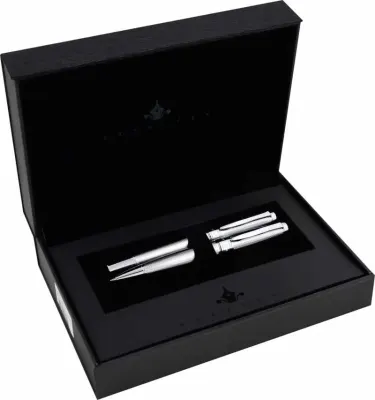 STEELPEN DOLMA KALEM+TÜKENMEZ KALEM SET SANTANA SERİSİ KROM 7283
