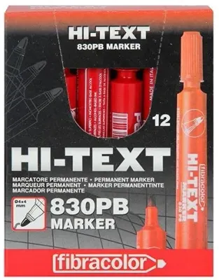 HB HI-TEXT PERMANENT MARKER YUVARLAK UÇ KIRMIZI 830PB 12 Lİ