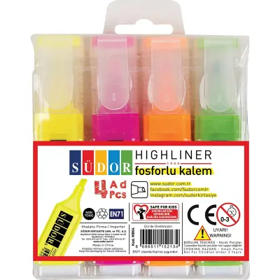 SÜDOR FOSFORLU KALEM 4 LÜ SET MB04