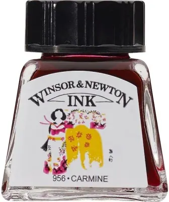 W&N ÇİZİM MÜREKKEBİ DRAWING INK 14 ML CARMINE 127 WN-1005127