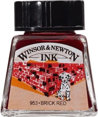 W&N ÇİZİM MÜREKKEBİ DRAWING INK 14 ML BRICK RED 040 WN-1005040