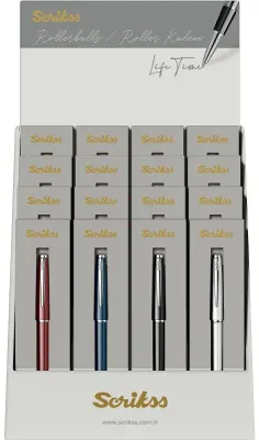 SCRIKSS ROLLER KALEM 33 ÖZEL KUTU 16 LI STAND