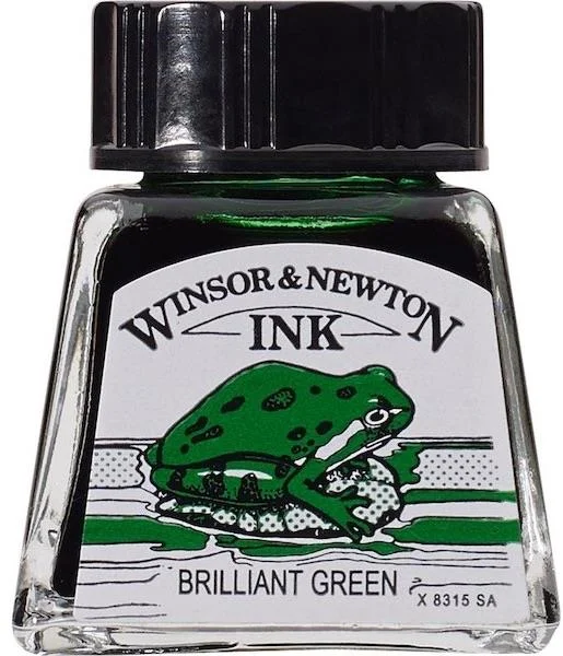 W&N ÇİZİM MÜREKKEBİ DRAWING INK 14 ML BRILLIANT GREEN 046 WN-1005046