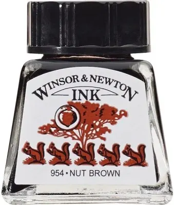 W&N ÇİZİM MÜREKKEBİ DRAWING INK 14 ML NUT BROWN 441 WN-1005441