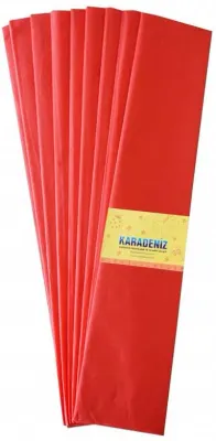 LİNO KREPON KAĞIDI 50x200 LÜX KIRMIZI 10 LU PA-014-K
