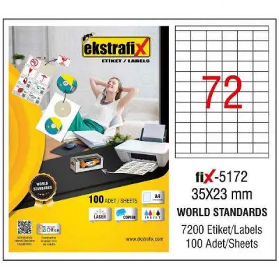 EKSTRAFİX LASER ETİKET 35x23 MM FİX-5172