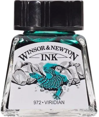 W&N ÇİZİM MÜREKKEBİ DRAWING INK 14 ML VIRIDIAN 692 WN-1005692