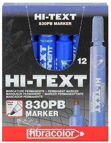 HB HI-TEXT PERMANENT MARKER YUVARLAK UÇ MAVİ 830PB 12 Lİ