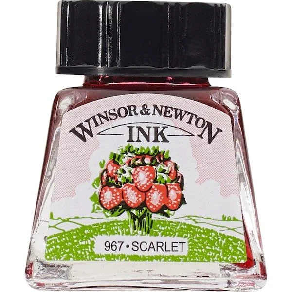 W&N ÇİZİM MÜREKKEBİ DRAWING INK 14 ML SCARLET 601 WN-1005601