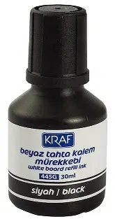 KRAF BEYAZ TAHTA KALEM MÜREKKEBİ 30ml 445G SİYAH