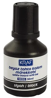 KRAF BEYAZ TAHTA KALEM MÜREKKEBİ 30ml 445G SİYAH