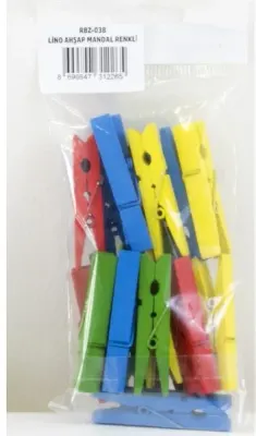 LİNO AHŞAP MANDAL RENKLİ BÜYÜK RBZ-038 (Best)