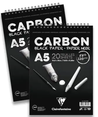 CLAIREFONTAINE ÇİZİM BLOĞU CARBON SPİRALLİ ÜSTTEN A4 120 GR 20 YP CR97518