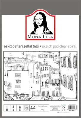 SÜDOR ESKİZ DEFTERİ SPİRALLİ 95g A4 ŞEFFAF 20YP MN04-4