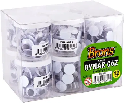 BRONS OYNAR GÖZ SİYAH-BEYAZ 12 MM BR-682 (Best)