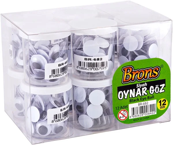 BRONS OYNAR GÖZ SİYAH-BEYAZ 12 MM BR-682 (Best)