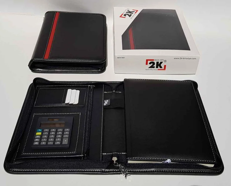 2K ORG. DEFTER 14x20 SUNİ DERİ FERM. SİYAH KAR. 5250