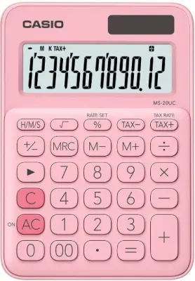 CASIO HESAP MAKİNESİ MASAÜSTÜ MS-20UC-PK 12 HANE