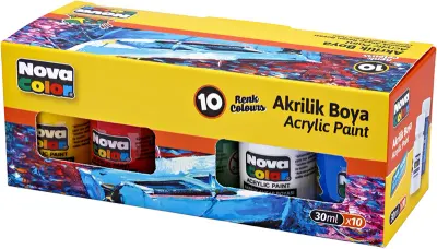 NOVA COLOR AKRİLİK BOYA ŞİŞE 30 CC SETG 10 LU NC-2002 (Best)