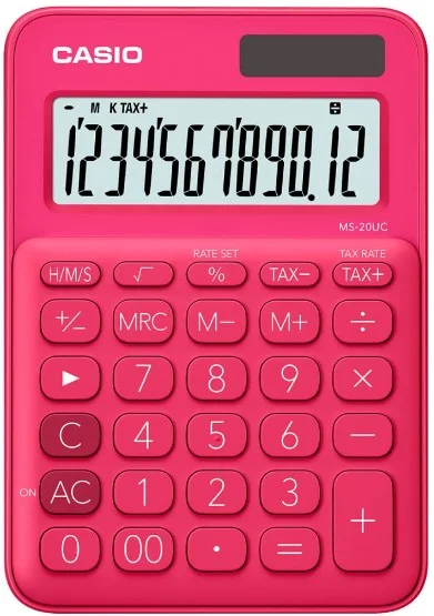 CASIO HESAP MAKİNESİ MASAÜSTÜ MS-20UC-RD 12 HANE