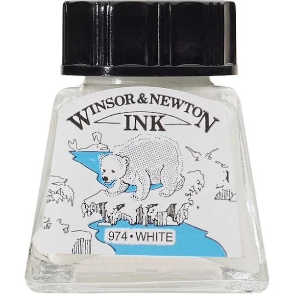 W&N ÇİZİM MÜREKKEBİ DRAWING INK 14 ML WHITE 702 WN-1005702