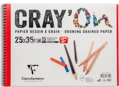CLAIREFONTAINE RESİM ve ÇİZİM BLOĞU CRAY'ON SPİRALLİ 25x35 120 GR 15 YP 966350